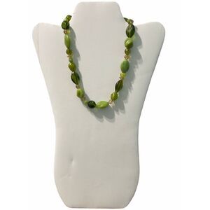 Beaded‎ Tie String Fashion Statement Necklace Green